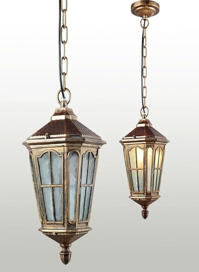LIODOR Hurricane Antique Hanging Light Features a Metal & Glass Build, Ideal for Bedroom, Balconies, Dining Areas, & Both Indoor and Outdoor décor, Without Bulb (Pack of-2) - Image 4